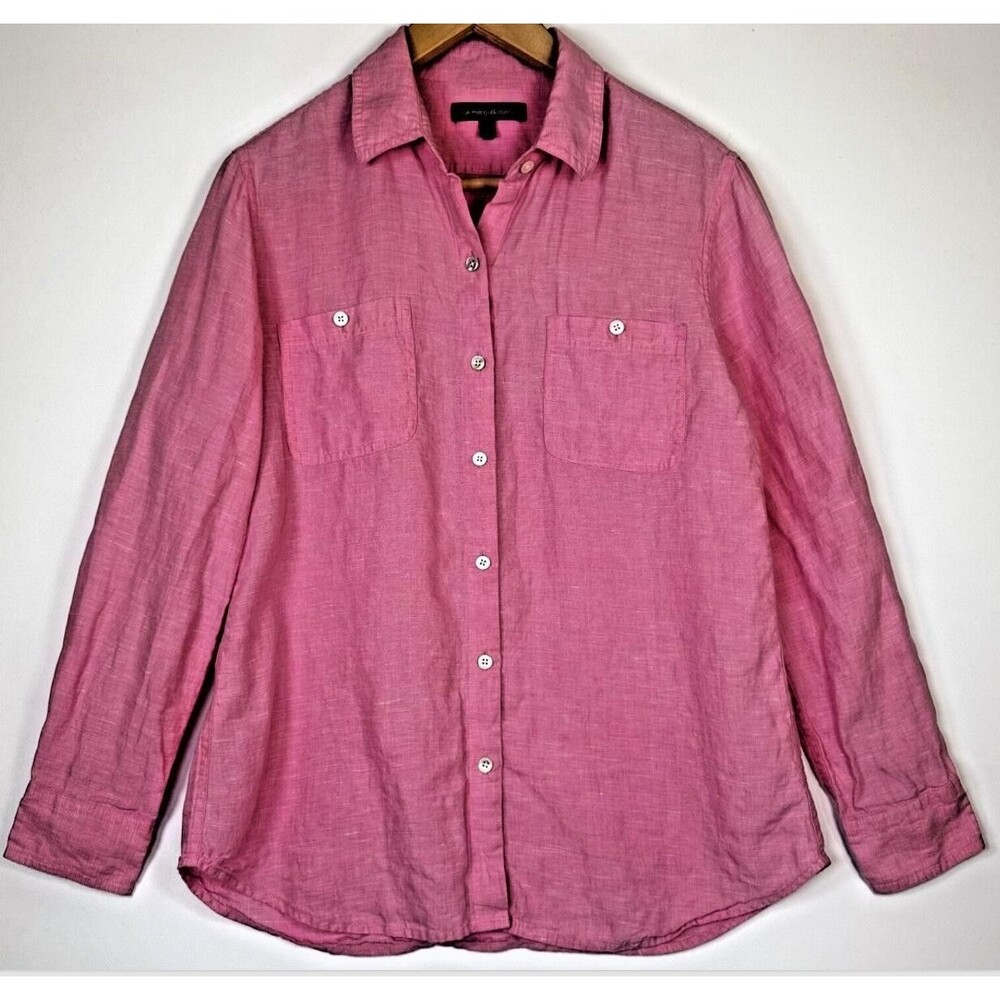 Tommy Bahama Shirt Womens Small Linen Button Up Long Sleeve‎ Pocket Lightweight